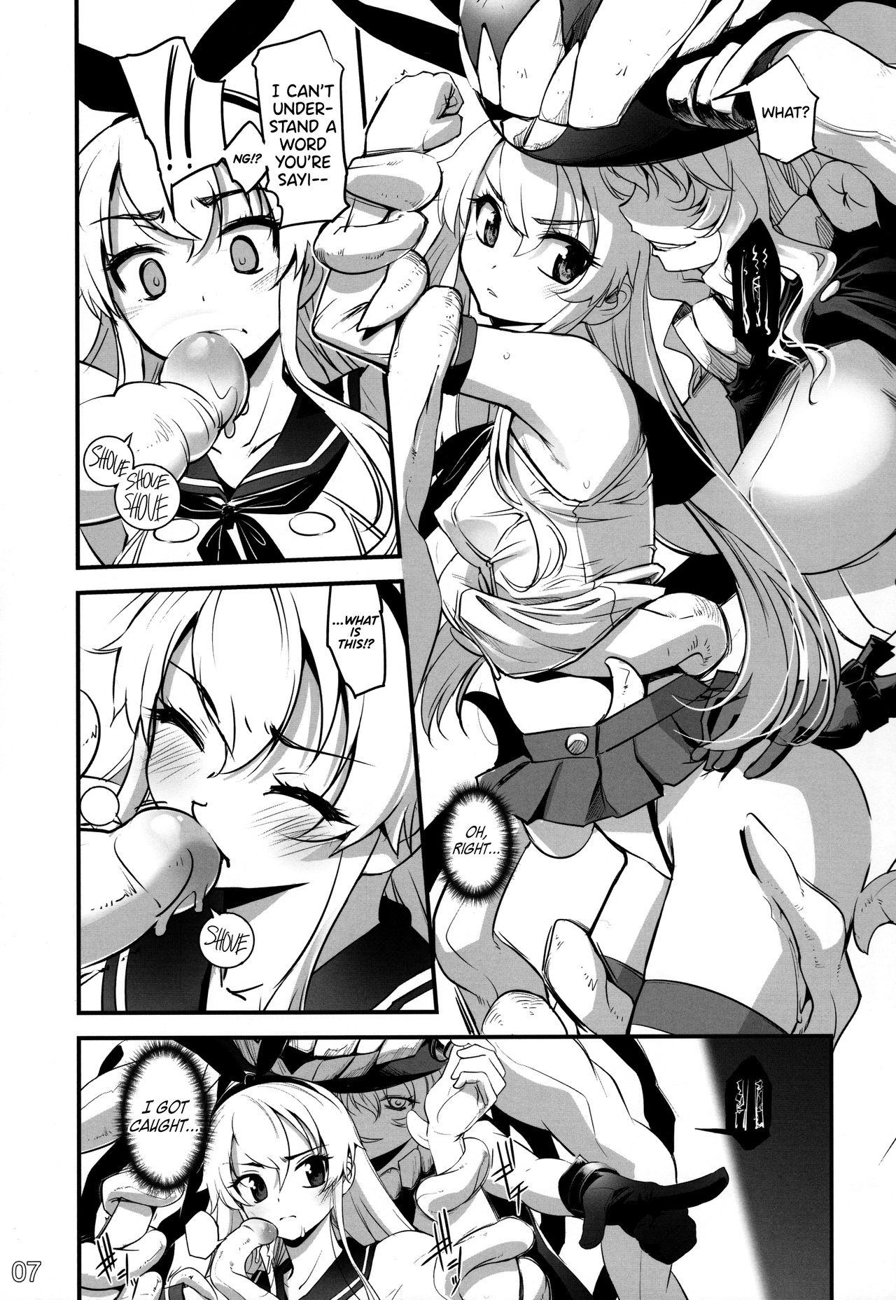 Three Some Shimakaze ga Rokaku Saremashita! | Shimakaze Has Been Captured! - Kantai collection Jerk Off - Page 6