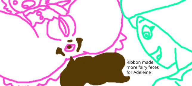 Ribbon is crying because she made a turd 1