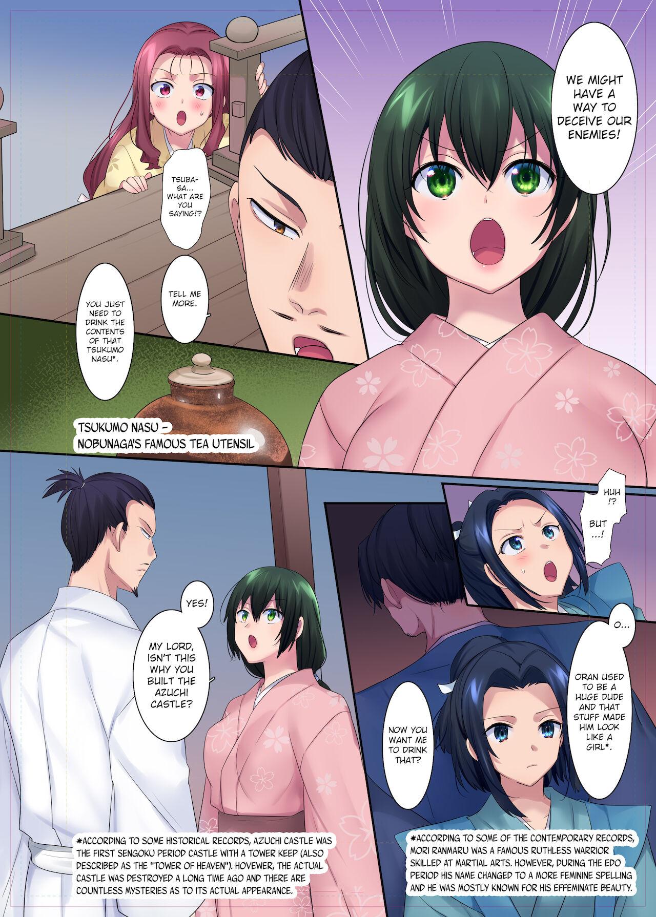 Gay Cumshots [Mashiro no Hihoukan (Mashiro Yuh, Hiiragi Popura)] Honnoji no Seihen ~Onna ni Sareta Nobunaga~ | Honnoji Transformation ~Nobunaga was Turned into a Girl~ [Digital] [English] [MintVoid] Flexible - Page 10