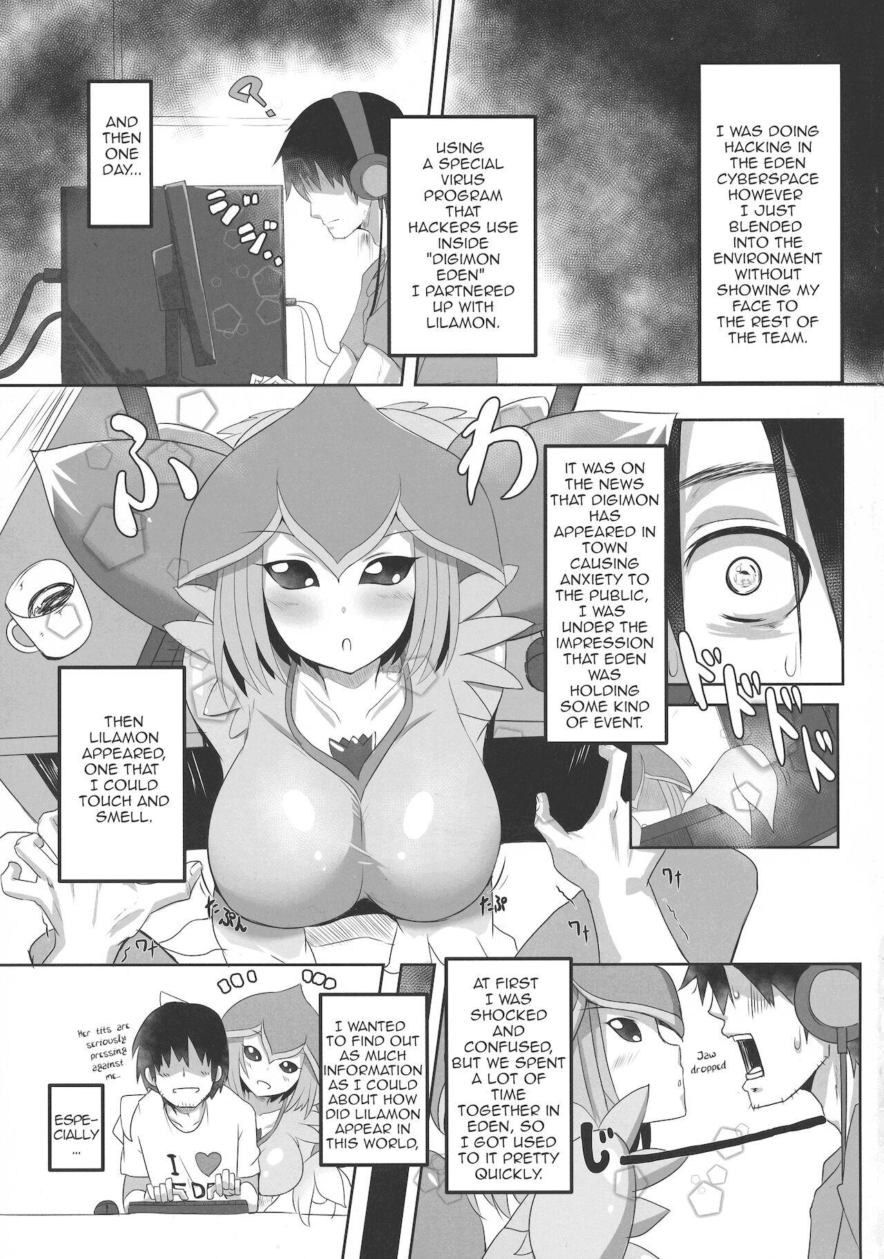 [Kirishima Ayu] Lovey-Dovey Sex Life with Lilamon (COMIC1☆12) [8cm (Various)] EVOLUTION! (Digimon) [English][Amoskandy] 2