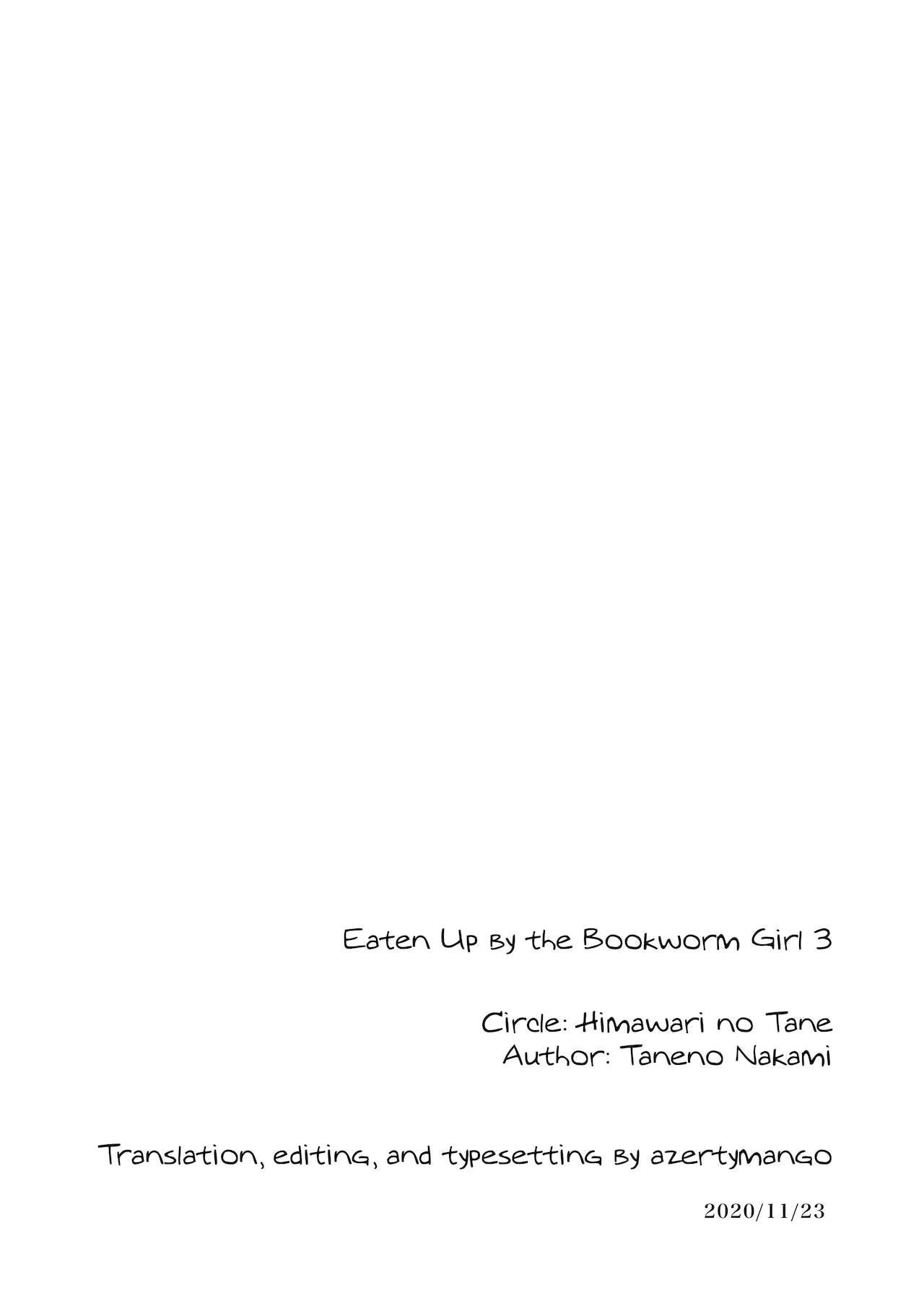 Bungaku Joshi ni Taberareru 3 | Eaten Up by the Bookworm Girl 3 106