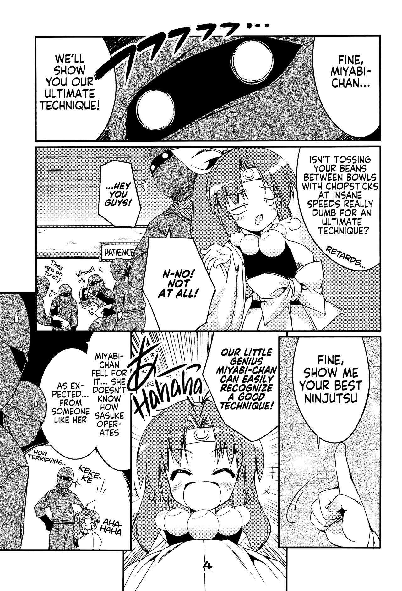 Big breasts Momoiro Ninpou Hidensho - 2x2 shinobuden | ninja nonsense Negro - Page 4
