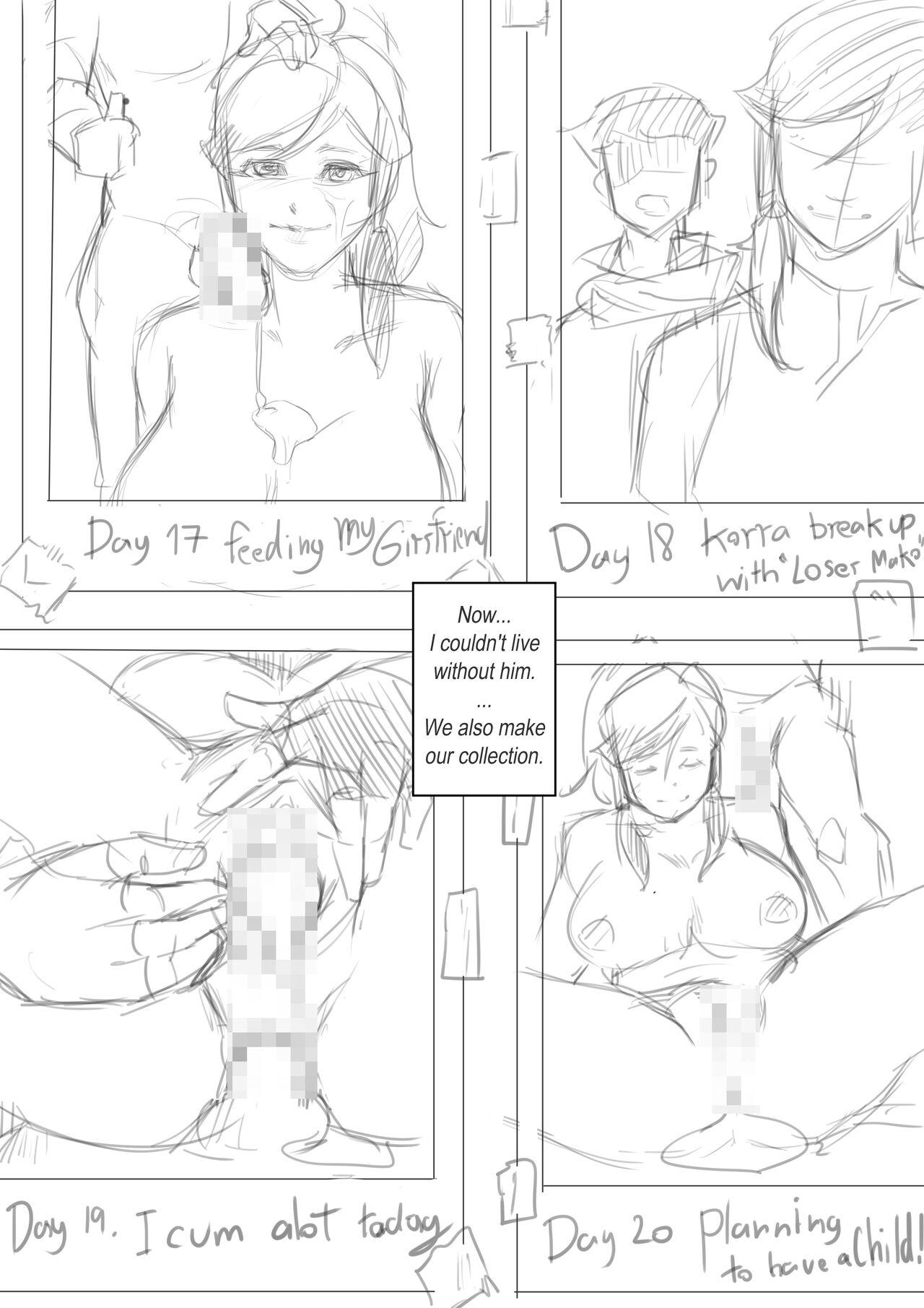 Spooning Avatar doujin sketch - The legend of korra Fucking Girls - Page 11