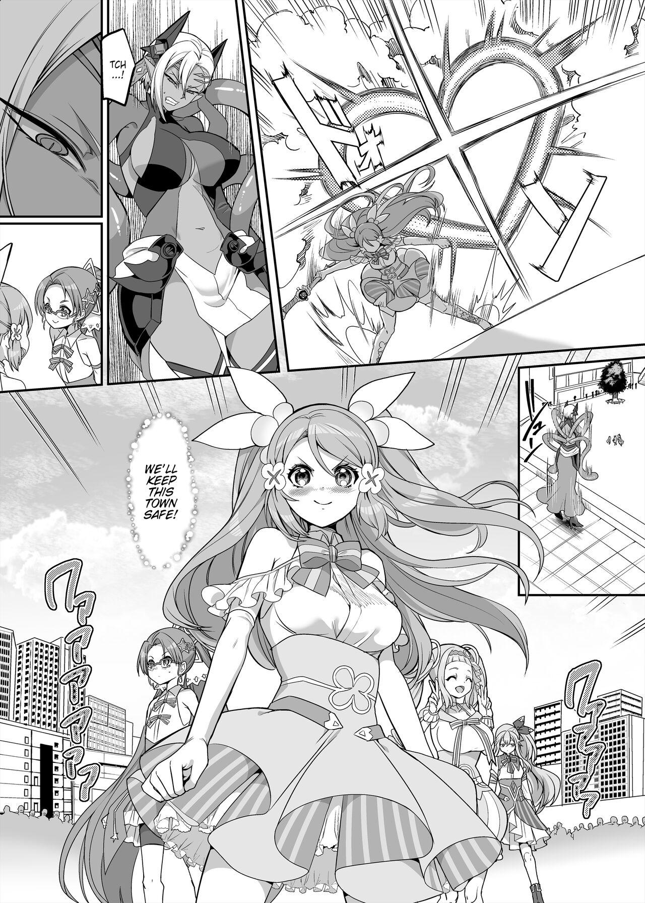 Hard Fuck Henshin Heroine Team no Zunouha de Majime de Hinnyuu no Blue | The Smart, Diligent and Flat-Chested Blue from the Team of Morphing Heroines - Original Tight Pussy Fuck - Page 3