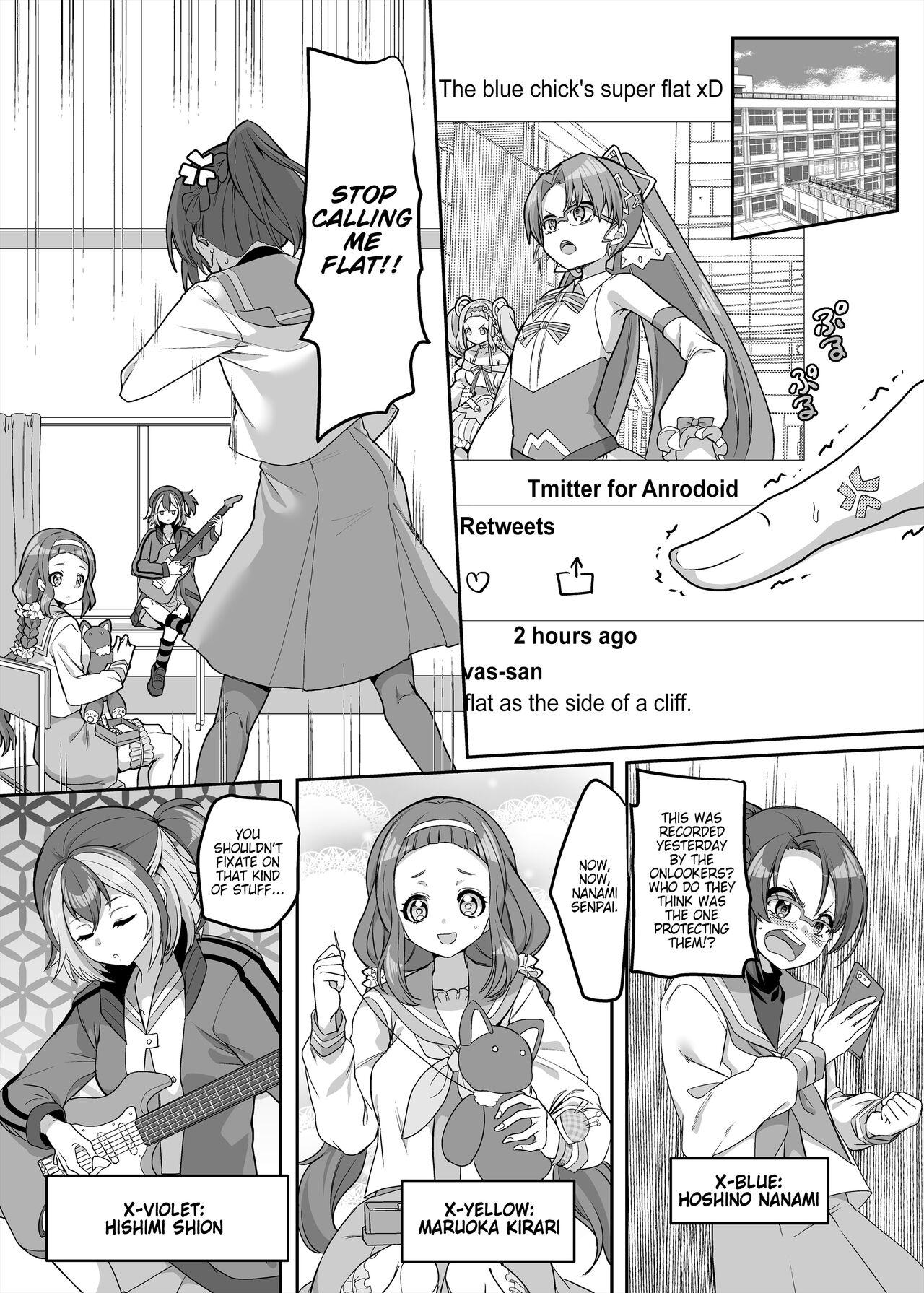 Foot Fetish Henshin Heroine Team no Zunouha de Majime de Hinnyuu no Blue | The Smart, Diligent and Flat-Chested Blue from the Team of Morphing Heroines - Original Wanking - Page 4