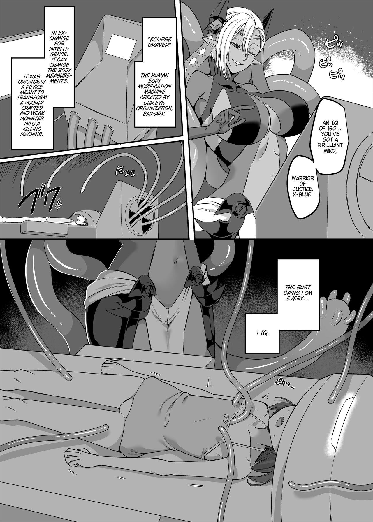 Masturbate Henshin Heroine Team no Zunouha de Majime de Hinnyuu no Blue | The Smart, Diligent and Flat-Chested Blue from the Team of Morphing Heroines - Original Free Rough Sex Porn - Page 9